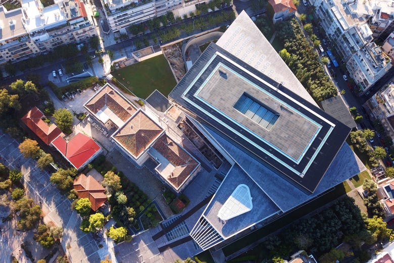 Vue aérienne sur le musée de l'Acropole